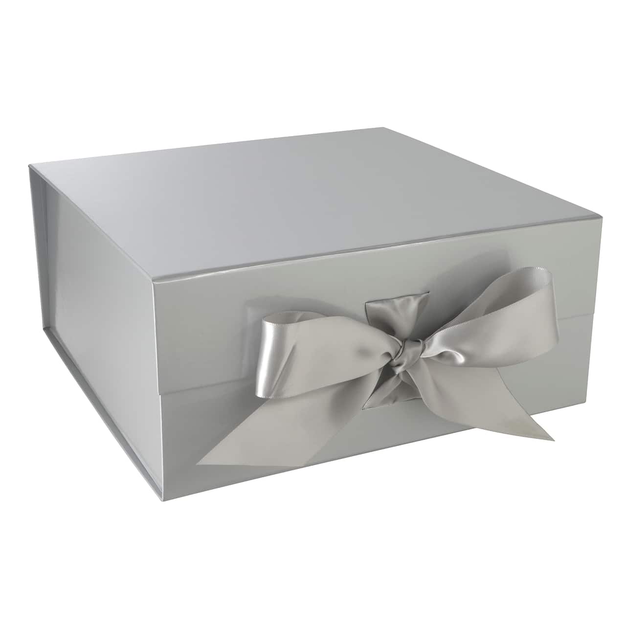 Large Silver Collapsible Ribbon Box by Celebrate It®
